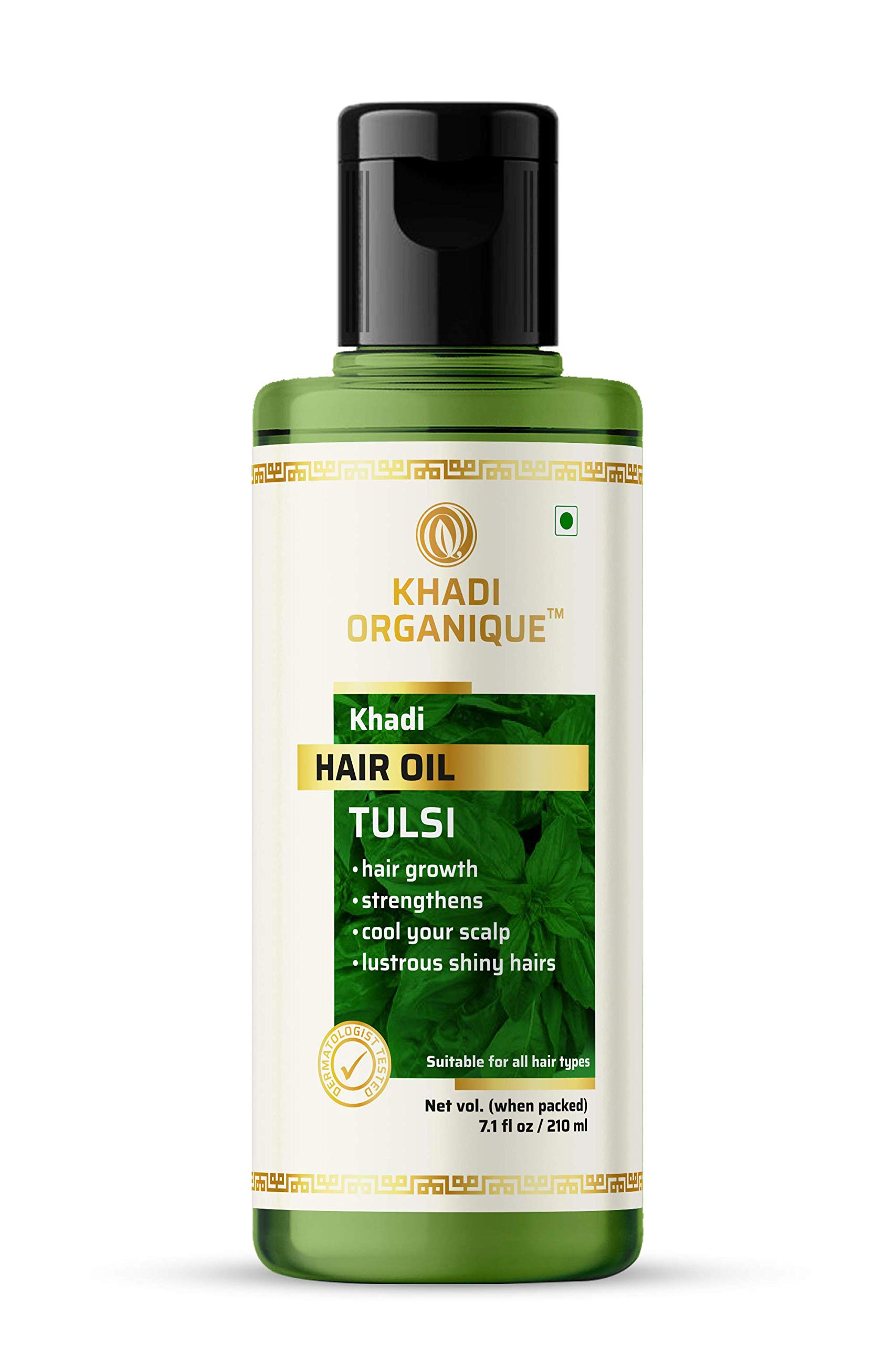 Khadi Organique Tulsi Anti-Hair Fall Oil | Ayurvedic Hair Oil to Control Hair Breakage & Dandruff | Soothes Scalp Irritation & Nourishes Hair | Suitable for Women & Men of All Hair Types - 210ml-image-18