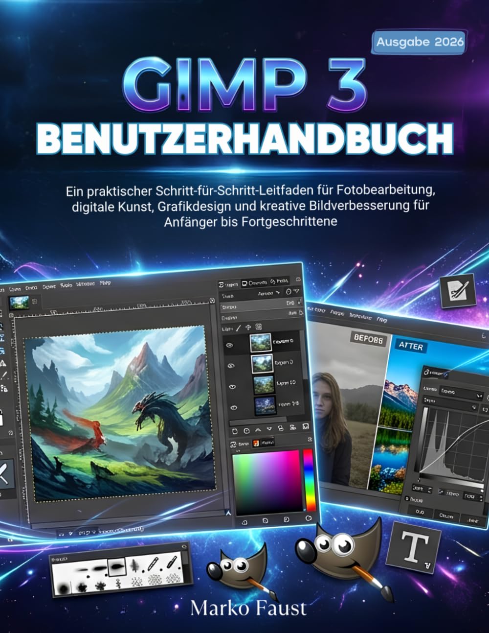 GIMP 3 Benutzerhandbuch: Ein praktischer Schritt-für-Schritt-Leitfaden für Fotobearbeitung, digitale Kunst, Grafikdesign und kreative Bildverbesserung für Anfänger bis Fortgeschrittene