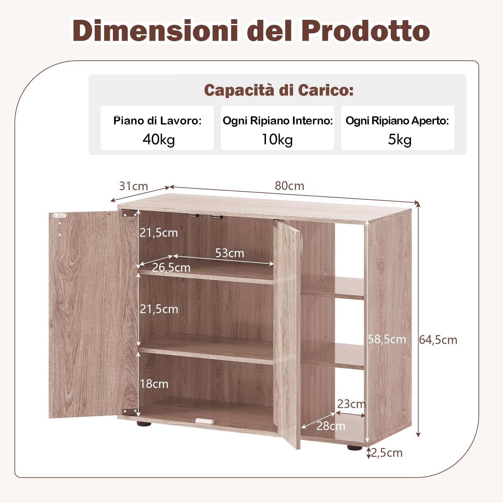 RELAX4LIFE Mobile Porta Scarpe, Organizer per Scarpe in Legno a 3 Ripiani con Ante e 3 Ripiani Regolabili, Moderno Mobile Scarpiera Autoportante per Ingresso, Corridoio, Soggiorno, Armadio (Naturale)