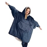 Original | Sherpa Lined Microfiber Fleece Wearable Blanket, Oversized Design with Hood and Pocket from Shark Tank