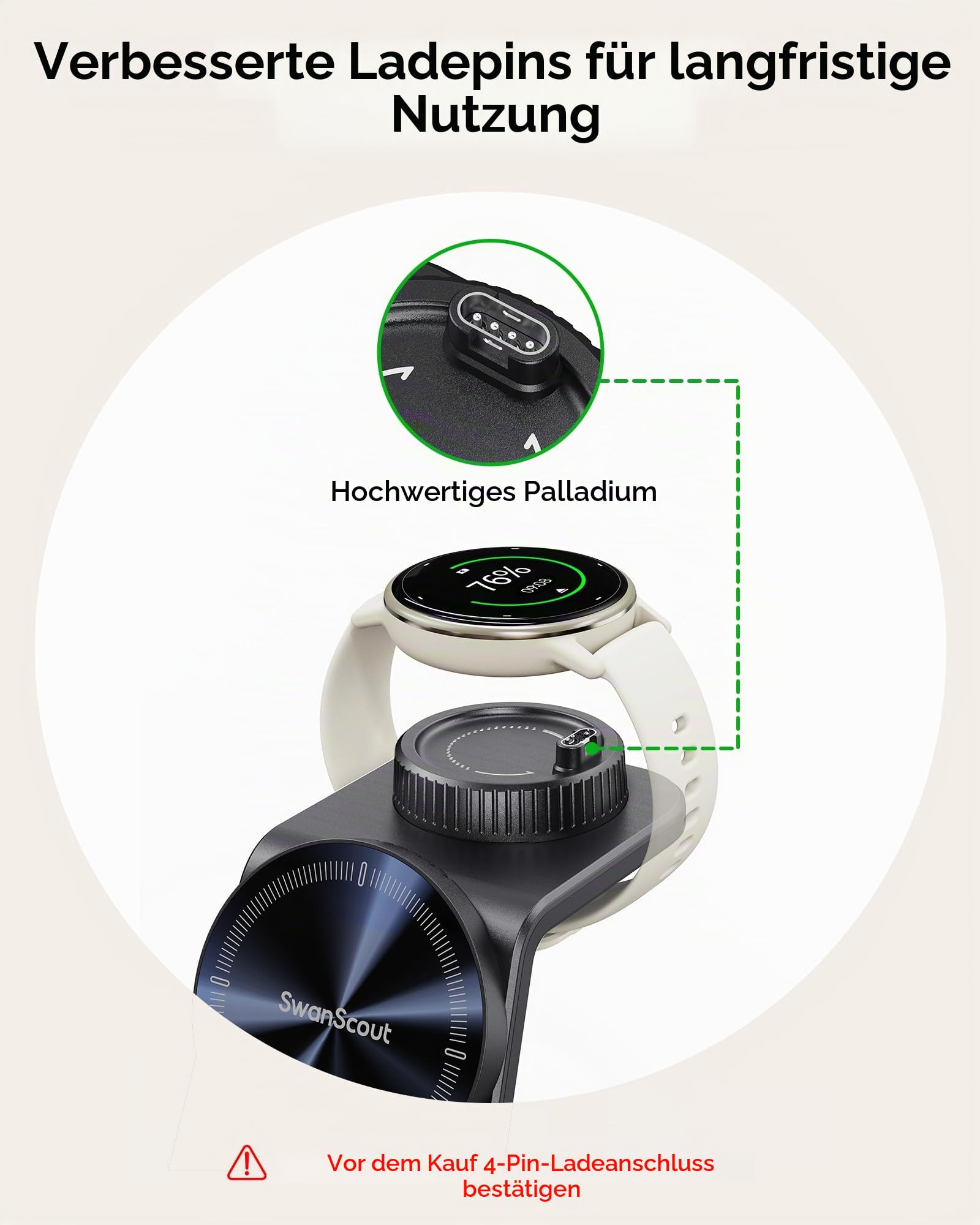 Ladestation für Garmin Watch, Magnetisch Induktive Ladestation für iPhone 17 16 15 14, 3 in 1 Wireless Charger für Garmin Uhr Fenix, Venu, Forerunner, Vivoactive, Instinct, für AirPods (No Adapter)