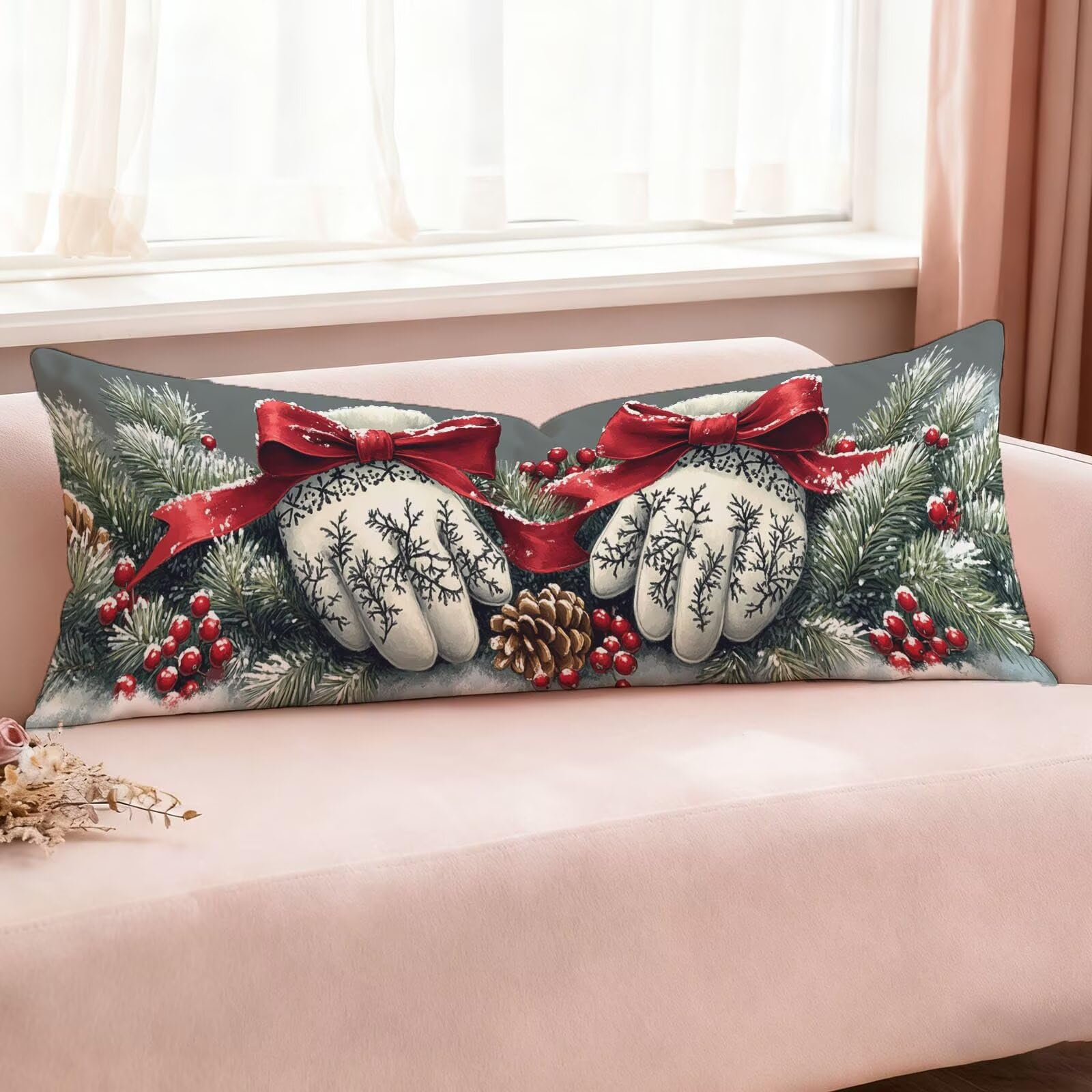 Poszewki na poduszki do łóżka 60 x 180 cm poszewki na poduszki zielone poszewki na poduszki łóżko czerwona aksamitna poszewka na poduszkę, miękka dwustronna poszewka na poduszkę z niewidocznym zamkiem