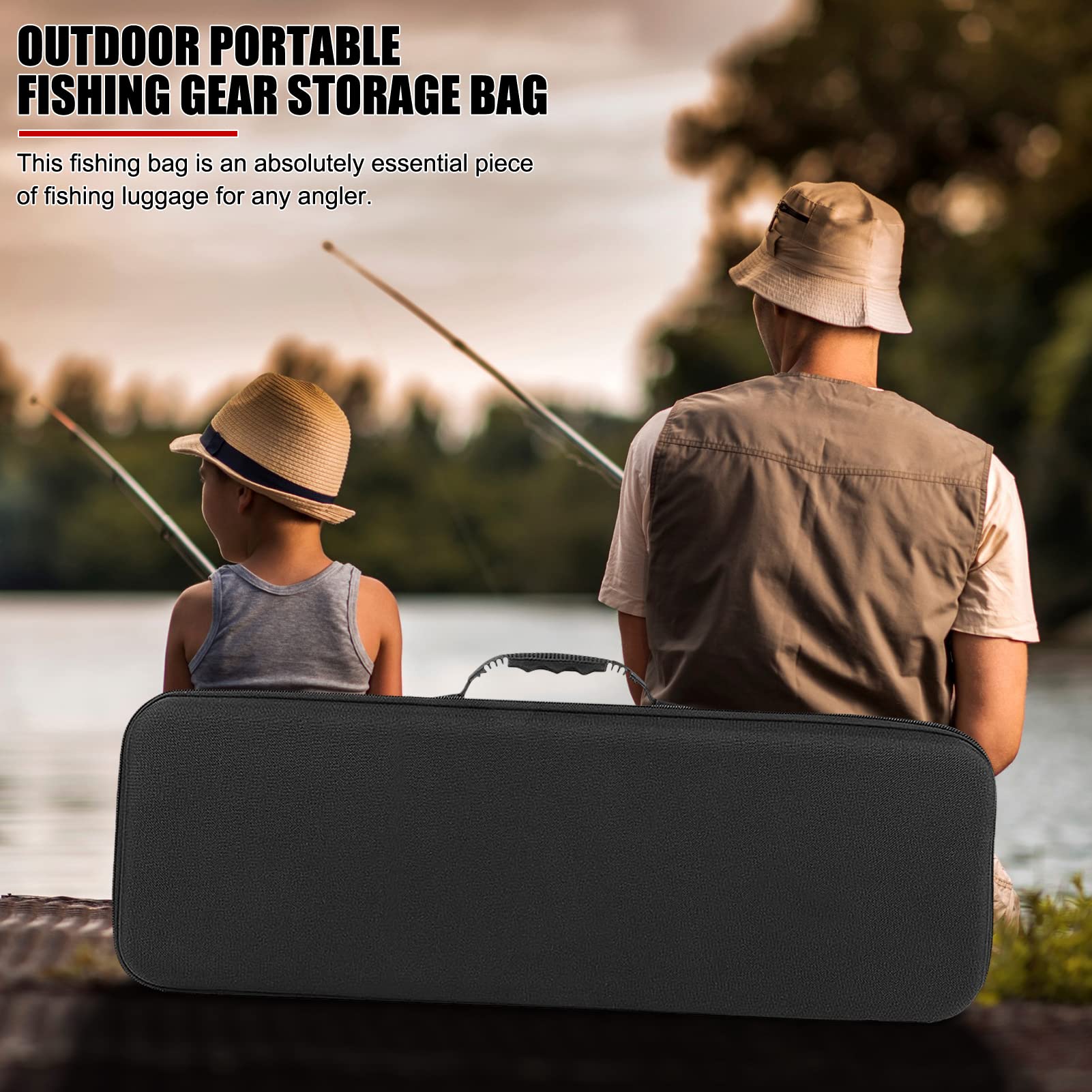 EVTSCAN Portable Waterproof Hard EVA Case for Fishing Tackle Storage