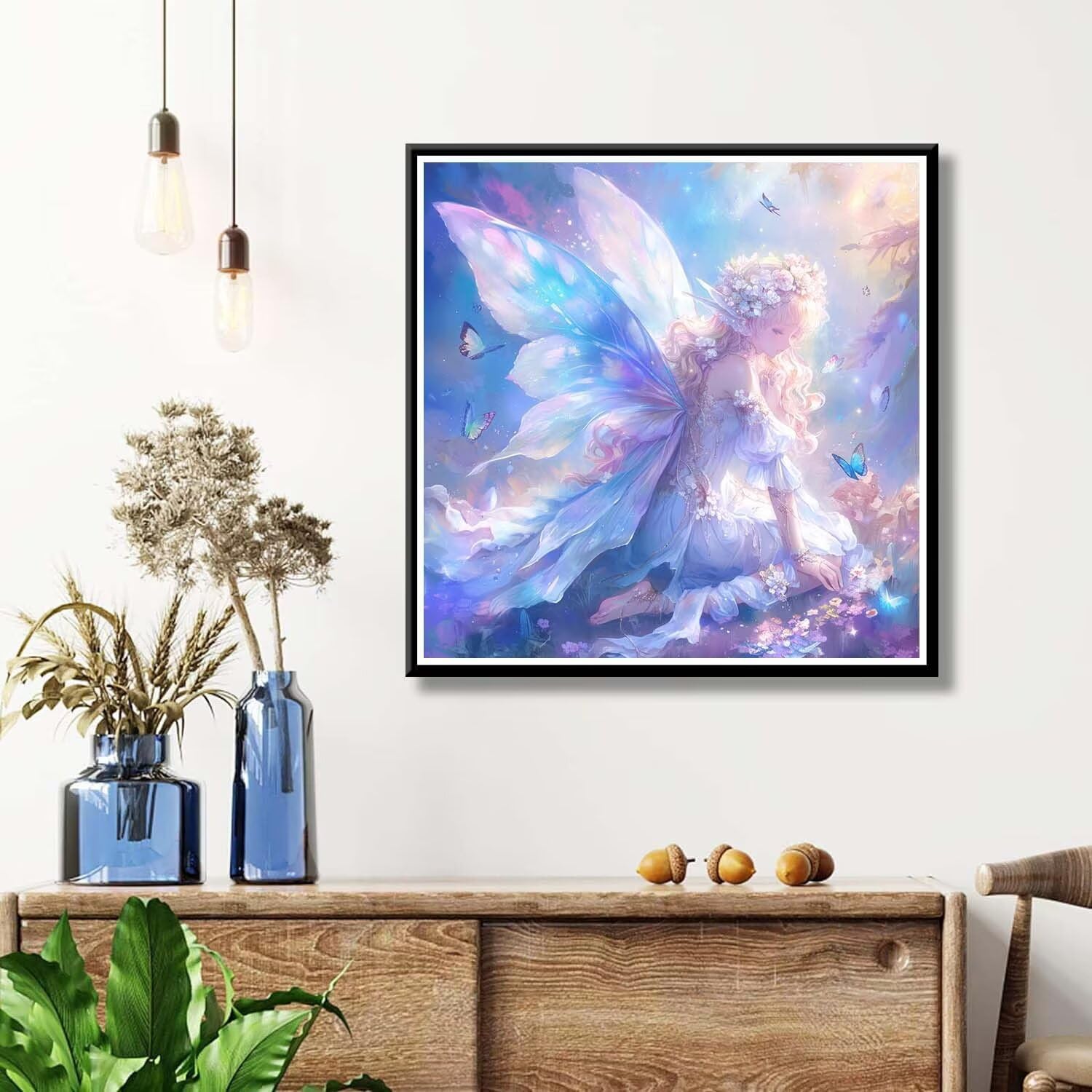 希少　天然水晶石　『天使と悪魔の少女』　ダイヤモンドアート　160×90cm 希少 天然水晶石 『天使と悪魔の少女』 ダイヤモンドアート 160×90cm