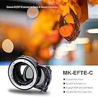 Vista 6 de Meike MK-EFTE-C VND - Adaptador de lente de montaje automático de metal con ND variable desplegable y filtro UV transparente convertidor para lentes