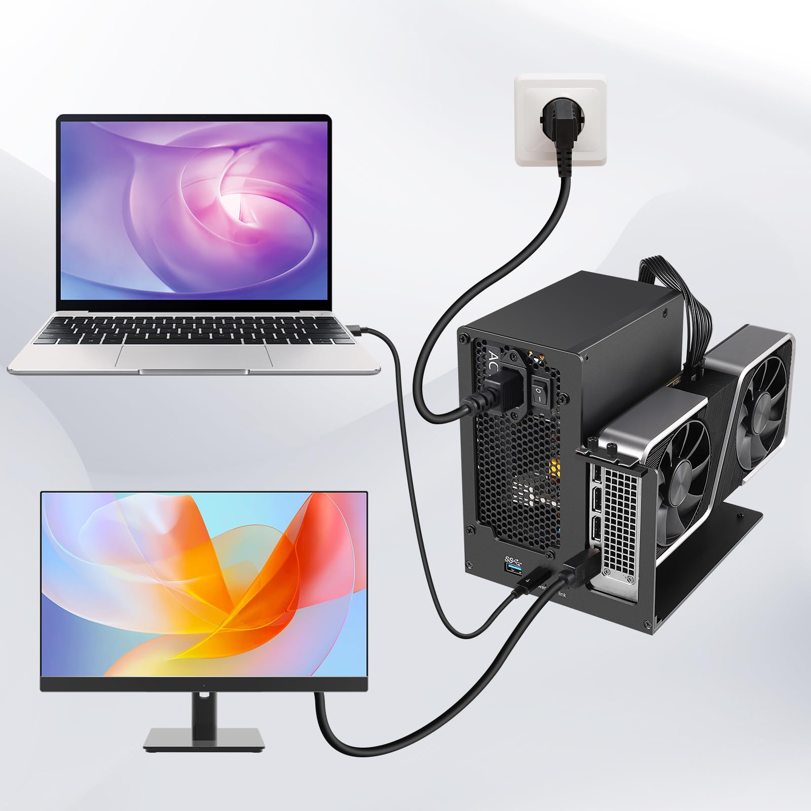 VK Y900 Thunderbolt3/4 USB4 eGPUエンクロージャ Amazon.com: VIKINYEE Thunderbolt 3/4 eGPU Enclosure Compatible