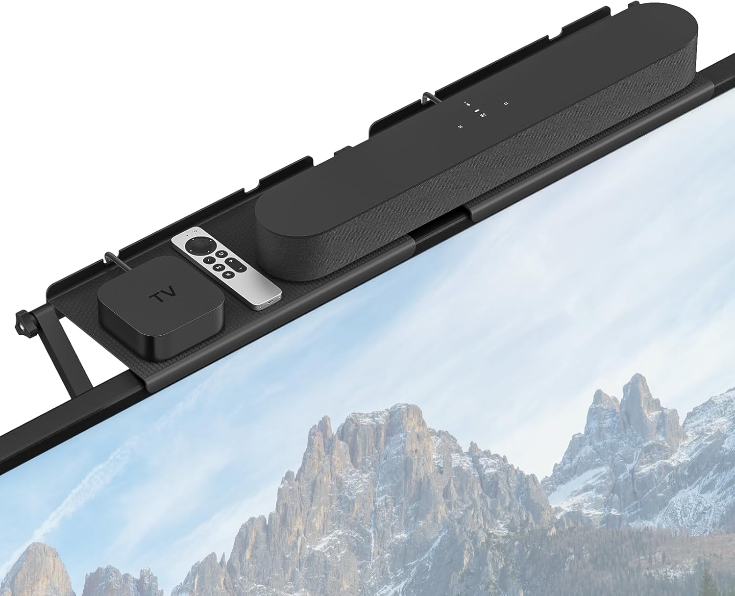 No Drilling TV Top Shelf Small Soundbar Mount for Most of Soundbars Up to 15 Lbs – Protective Top of TVs Soundbar Shelf for Samsung, Vizio, Sony, LG Sound Bar TV Mount Stand Only Fit Flat-screen TVs No Drilling TV Top Shelf Small Soundbar Mount for Most of Soundbars Up to 15 Lbs – Protective Top of TVs Soundbar Shelf for Samsung, Vizio, Sony, LG Sound Bar TV Mount Stand Only Fit Flat-screen TVs