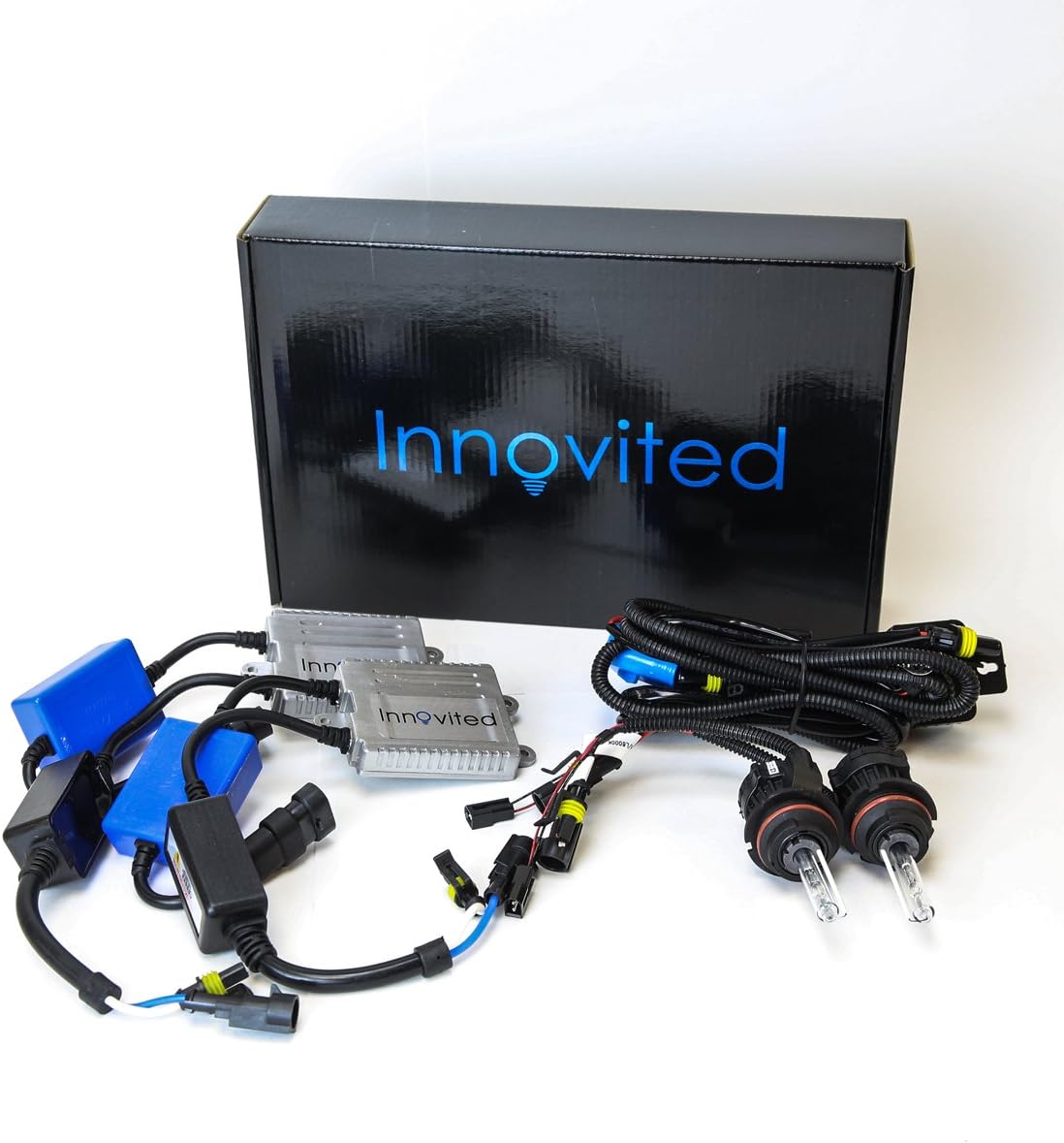 Innovited Premium AC Canbus Error Free HID Bundle - No Flicker with (1 Pair) Ballast and (1 Pair) Xenon Bulb - 9004 9007 - 5000K Bi Xenon HI/LO - Pure White