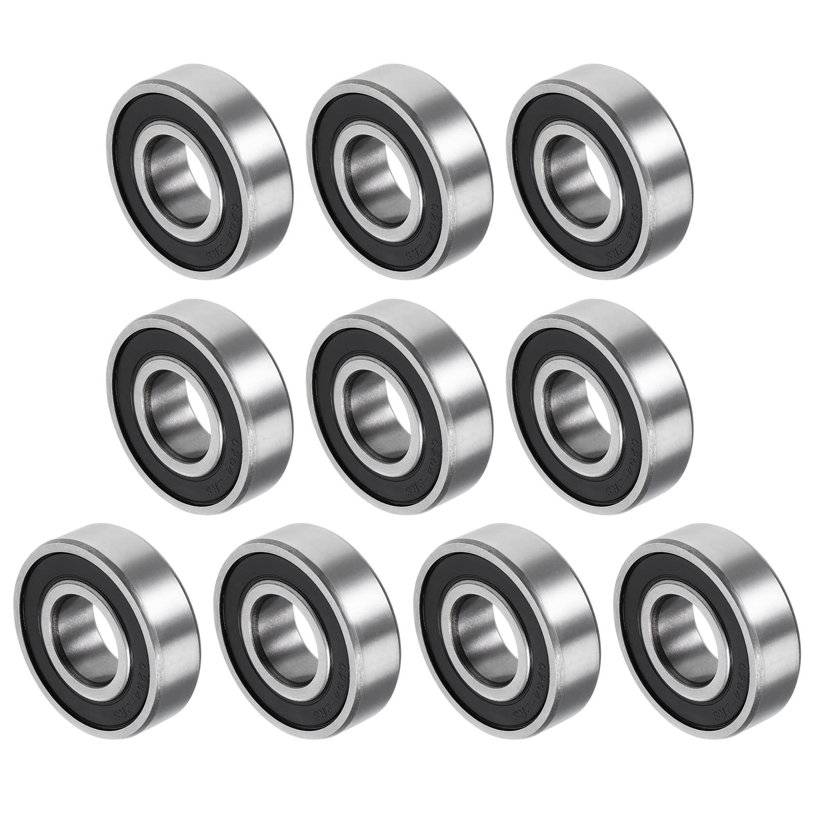 QUARKZMAN 6204-2RS 20x47x14mm Sfere Cuscinetti x 10pz Cromo Acciaio per Macchine e Utensili, Cuscinetto a Sfera a Gola Profonda, [Doppio Sigillato]