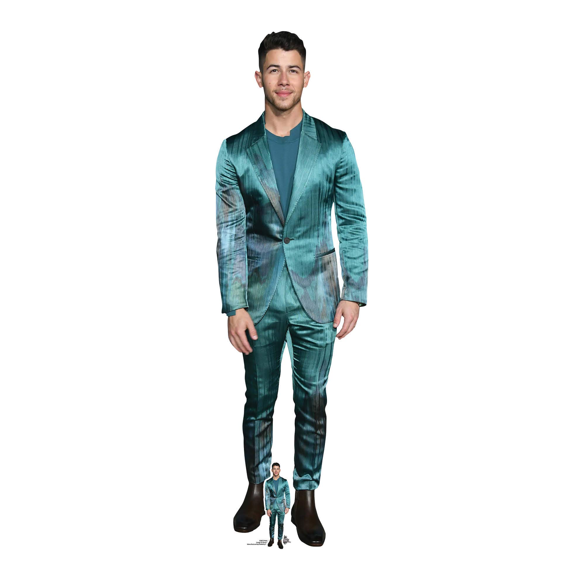 Jonas, Nick Singer Blue Suit Lifesize and FREE Mini Cardboard Cutout