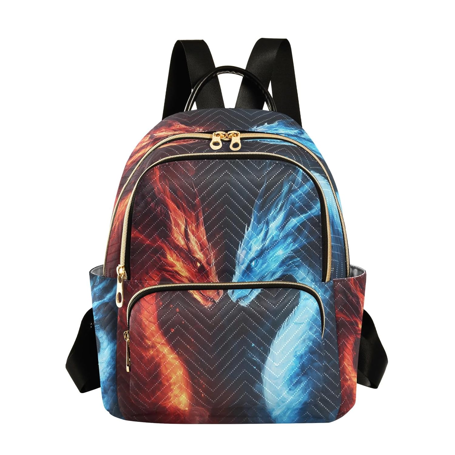 SUABO Red Blue Dragon Backpack Purse Ladies Rucksack Travel Shoulder Bag Casual Daily Backpack