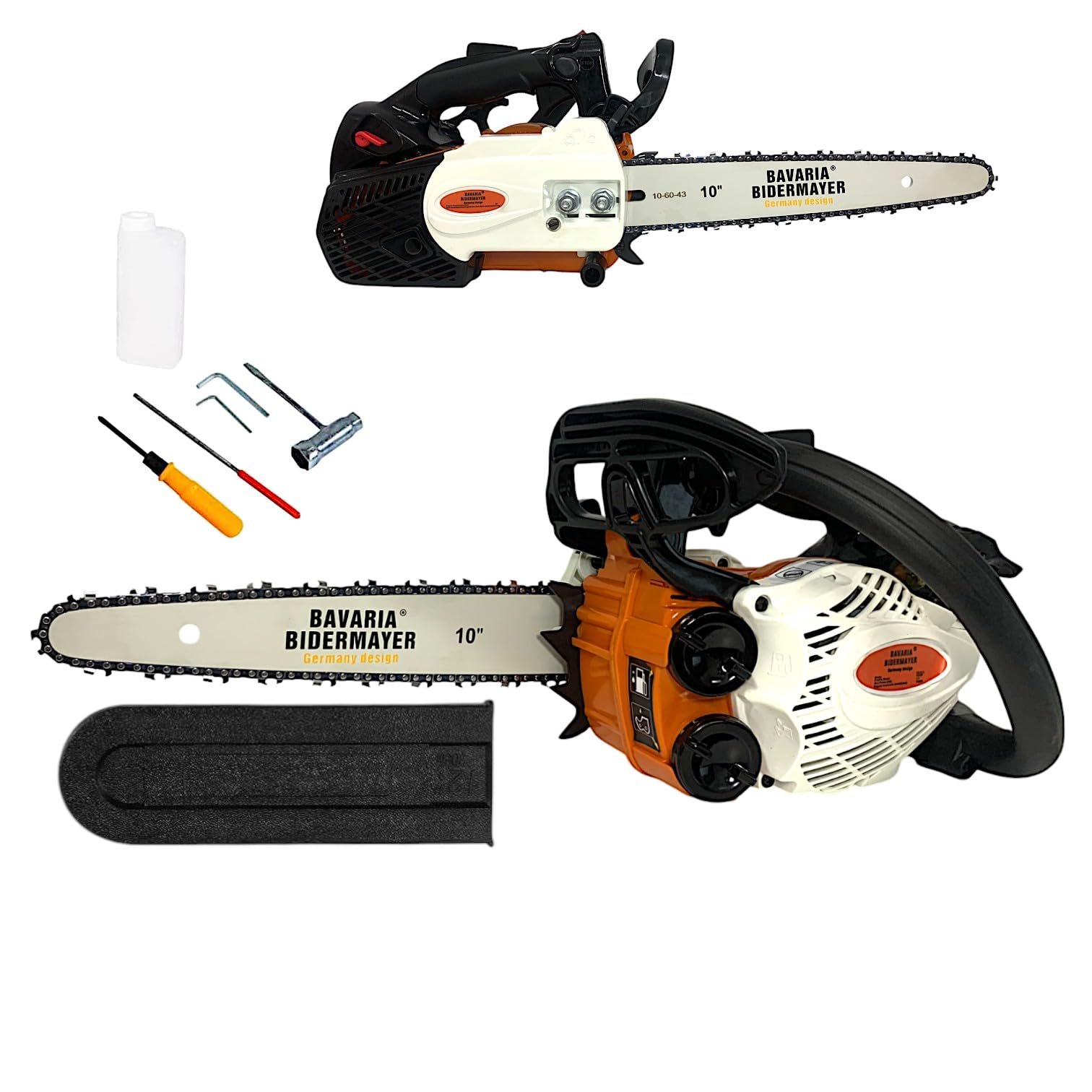 Motosega a Scoppio 25CC 2 Tempi da Potatura Giardinaggio con Barra Carving da 25cm Potenza 1.1KW 12500 Giri/min Avviamento Easy-Start Sistema Antivibrazioni Kit Montaggio incluso