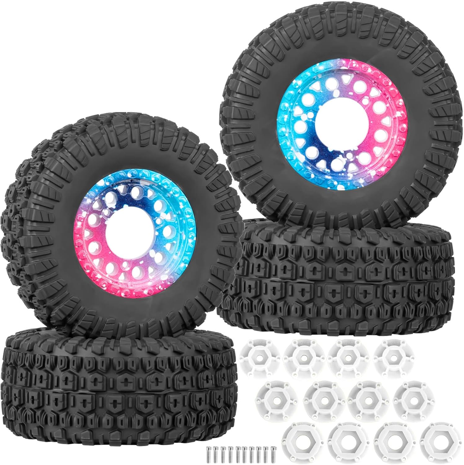Amazon.com: BRCatWPark RC Truck Tires 12/14/17mm Hex for Slash 2WD 4X4 ...