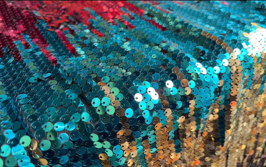 RED DOT BOUTIQUE 847 - Long Sleeves Multi Color Glitter Sequin Bodycon Nightclub Party Short Dress