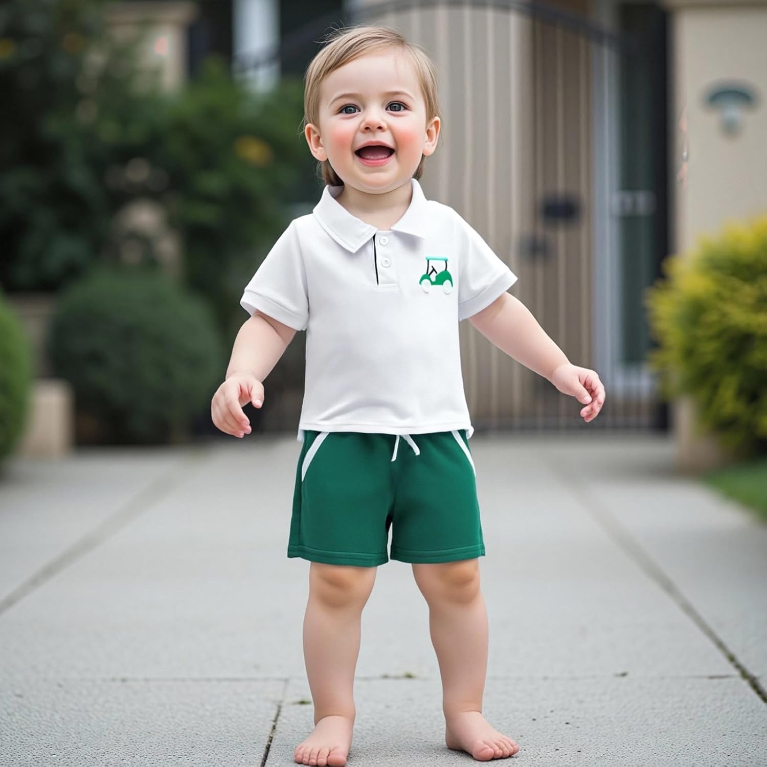 Toddler Baby Boy Summer Golf Outfit Short Sleeve Embroidery Golf Polo T-Shirt Shorts Hole in One Golf Birthday Clothes - Image 2