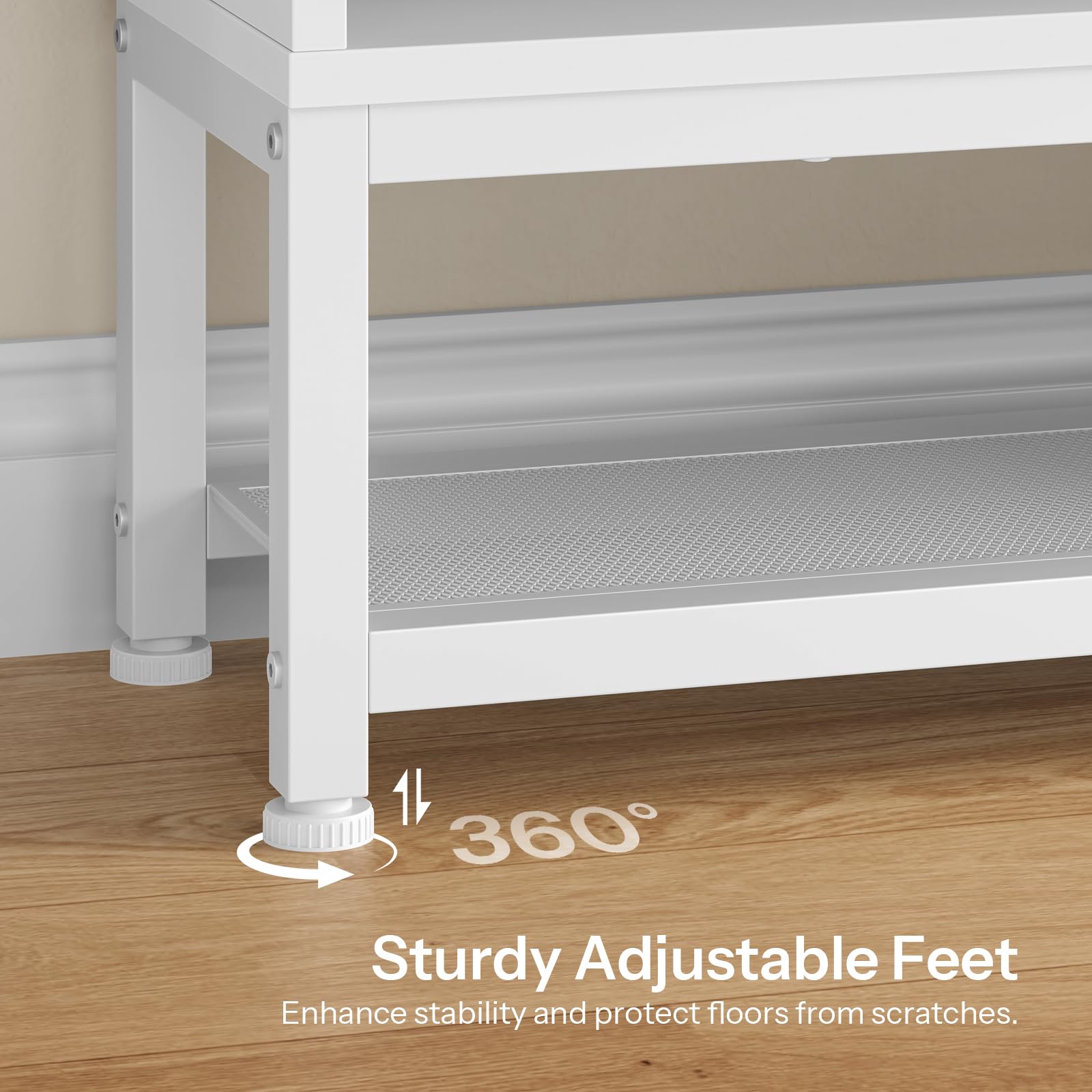 HOOBRO Zapatero Estrecho, Zapatero con Cajones Abatibles, Estilo Rústico | Dos Cajones Abatibles y Rejilla, 80 x 24 x 103 cm, Zapatero Estrecho para Recibidor, Vestíbulo, Sala o Vestidor, Blanco