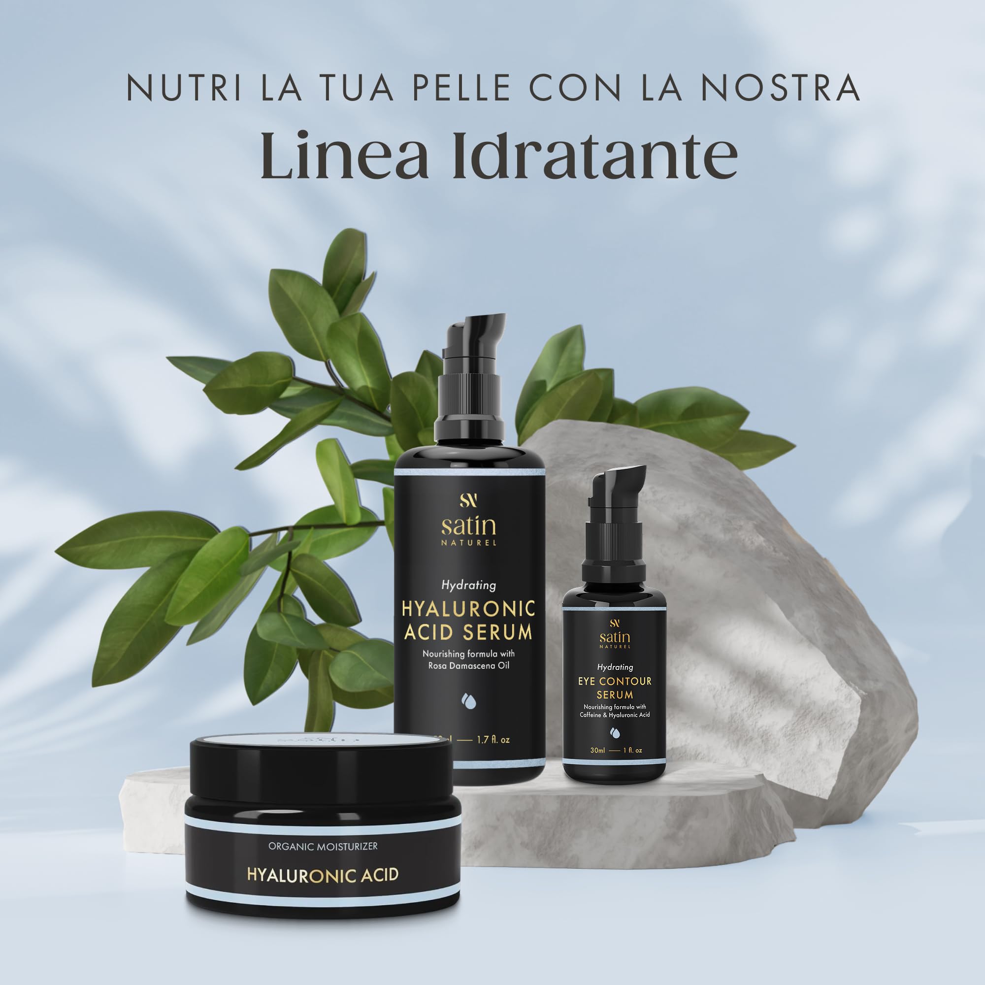 Satin Naturel Crema Contorno Occhi 30 ml – Con Aloe Vera Bio, Acido Ialuronico, Taurina & Vitamina E – Contro Occhiaie & Rughe – Idratazione per il Contorno Occhi – Vegana & Naturale