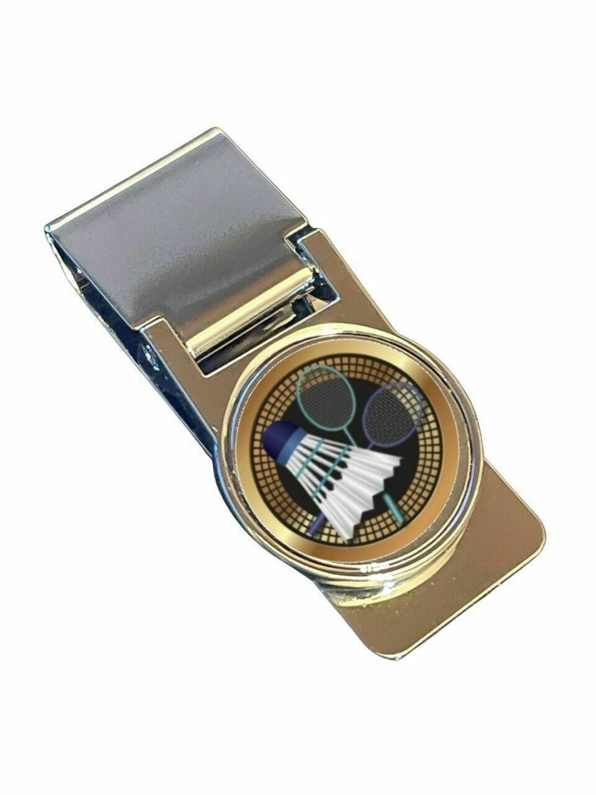 emblems gifts Badminton Sports Silver Money Clip Fantastic value (A)