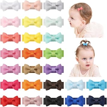 jollybows Jollybows Lot de 25 Mini Barrettes Plates Anti-Glisse 3 cm
