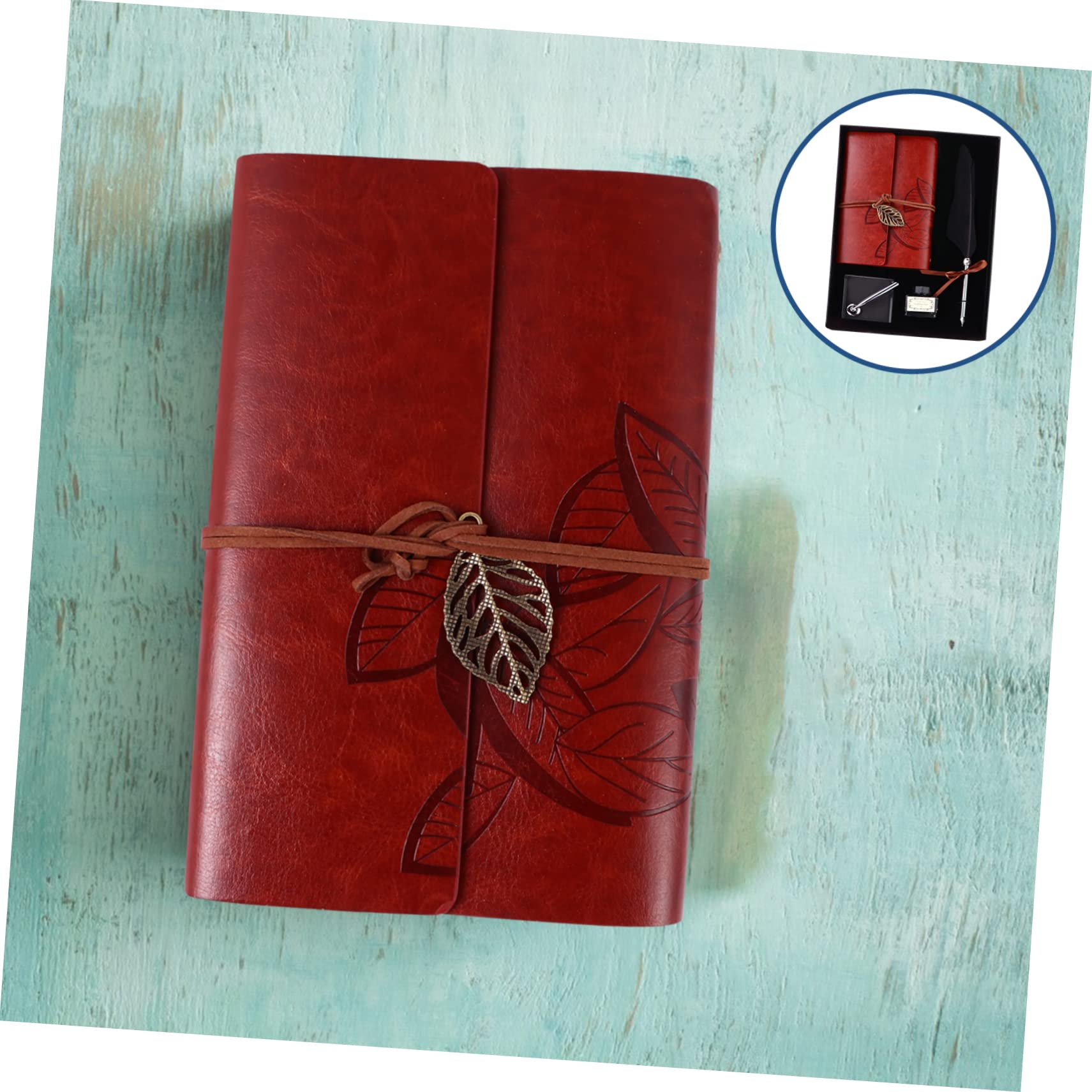 NUOBESTY Stylo à Plume Calligraphie 4 Pièces, Ensemble Carnet, Style Européen Rétro, Encre à Plume, Boîte Présent, pour Agenda et Présent