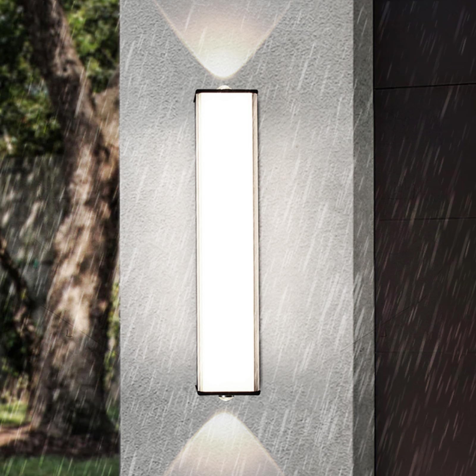 Applique Murale Extérieure LED 120cm Rectangle Noire IP65 Étanche - 8