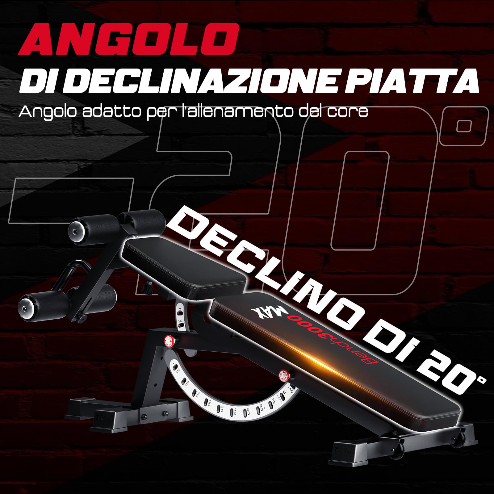 Keppi Panca Palestra Multifunzione, con 600 kg Capacità - Regolabile con Estensione per Gambe e Cuscinetto Preacher, Design Ultra Resistente per Casa - Bench3000 Max