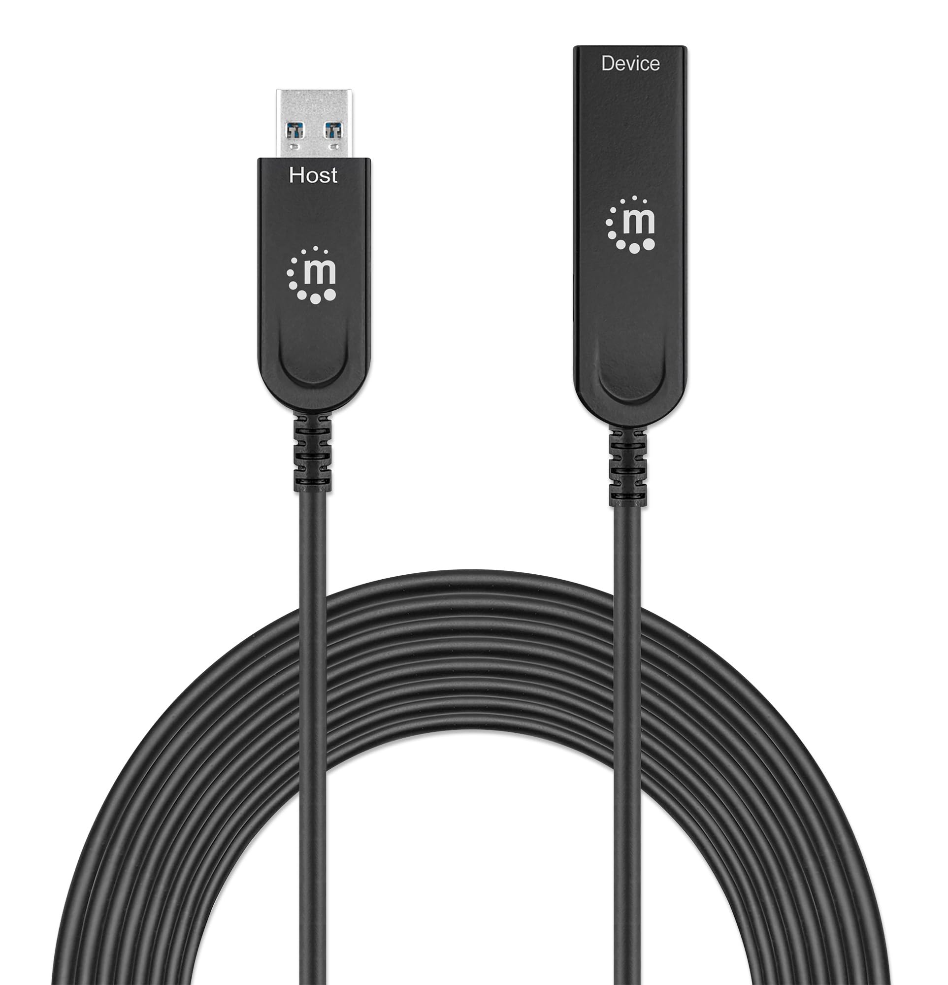 Manhattan 356497 Cable Óptico Activo USB 3.2 Gen 2 SuperSpeed+ AOC USB A M/F 10 m Negro