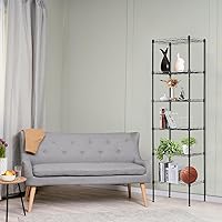 Vista 9 de 6-Tier Wire Shelving Unit Height Adjustable Metal Standing Storage Shelf Rack for Pantry Kitchen Bathroom Laundry Garage Closet 17.1L x 12.4W x