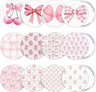 12 Pcs Coquette Aesthetic Compact Mirror Bulk Bow Travel Makeup Pocket P...