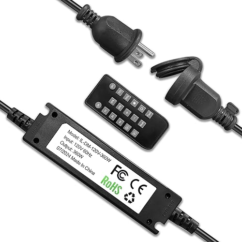 Miniatura 3 de Banord Cadena de luces LED inastillables para exteriores de 51 pies y regulador de intensidad para exteriores de 360 W