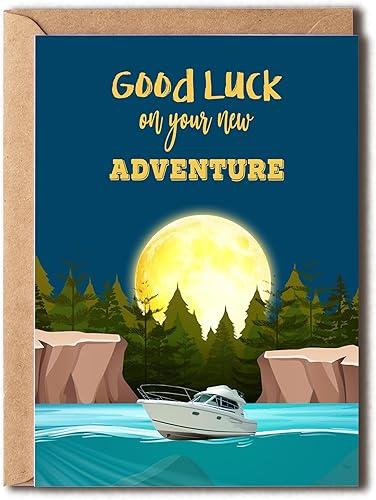 Tarjeta de felicitación - Buena suerte en tu nueva aventura - Nueva tarjeta de trabajo - Nueva tarjeta de movimiento - tarjeta para él ella