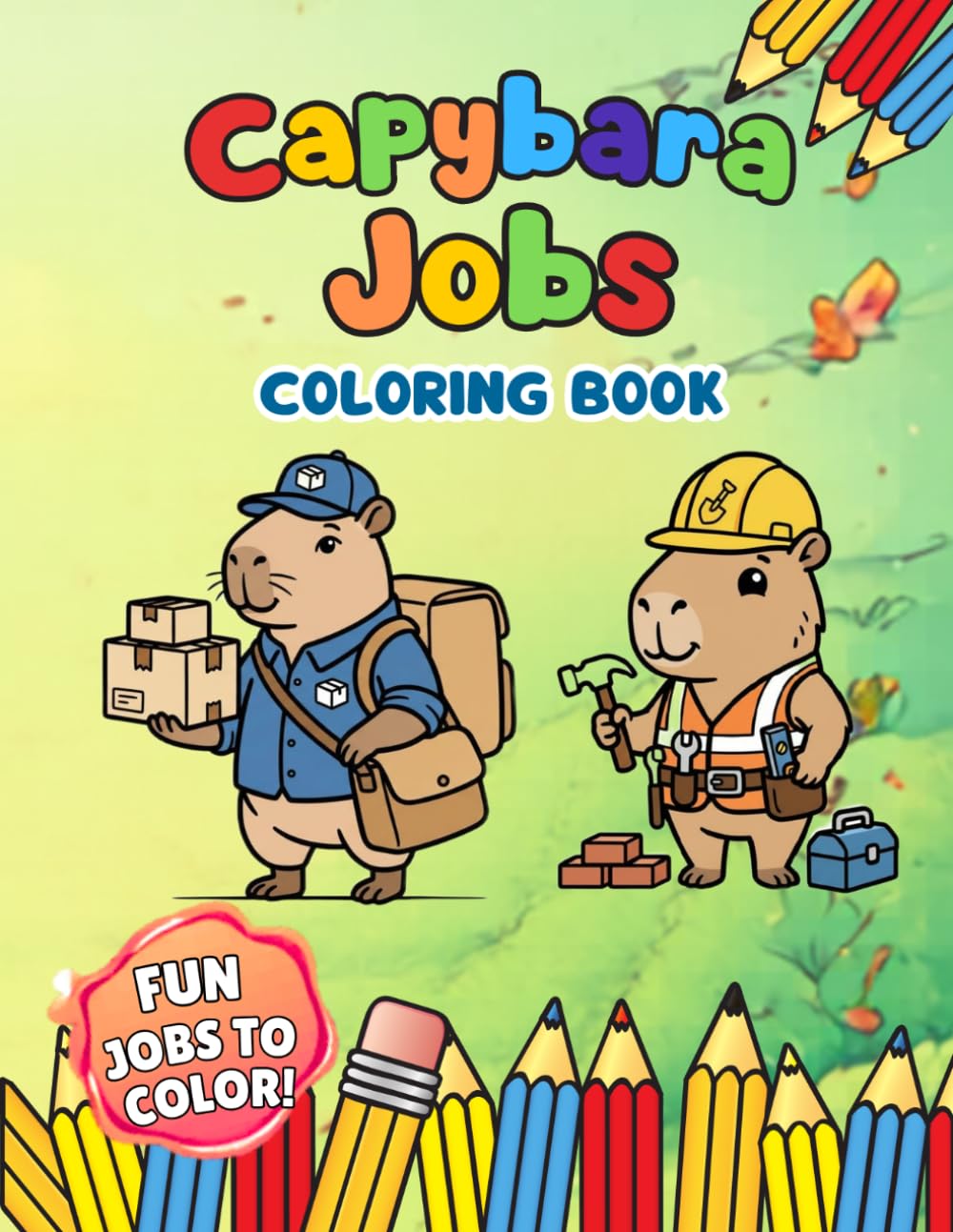 capybara vibes: capybara jobs coloring book (capybara coloring books)