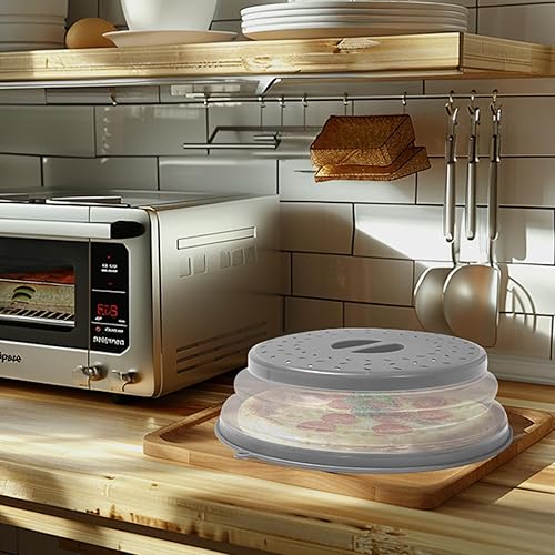 Miniatura 7 de Cubierta plegable para salpicaduras de microondas, tapa de microondas ventilada con agujero de gancho, protector de salpicaduras para plato, colador