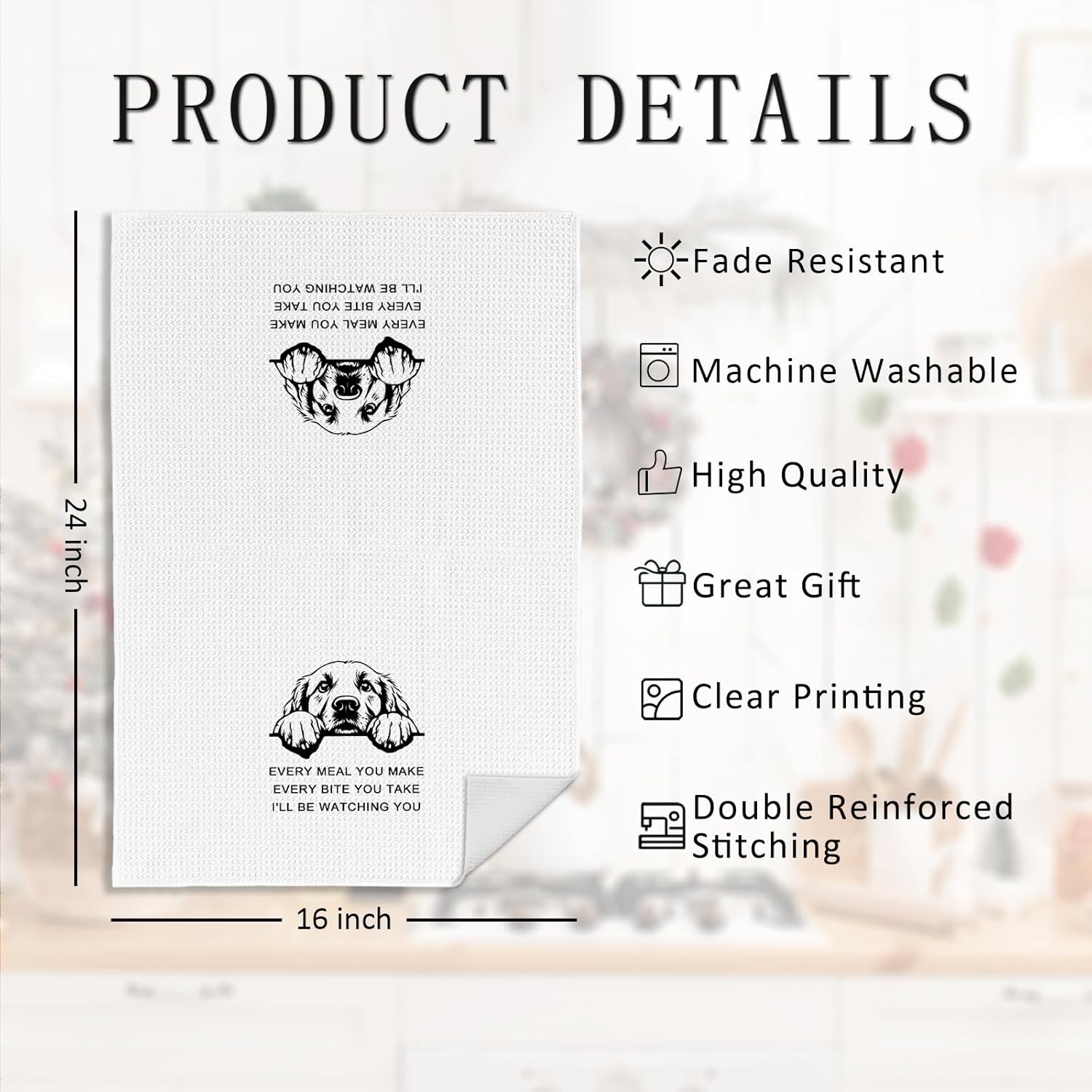 Golden Retriever Decorative Kitchen Towels, Funny Dish Towels, Golden Retriever Gifts, Every Meal You Make Every Bite You Take Hand Towels, 16x24 Inch - Image 7