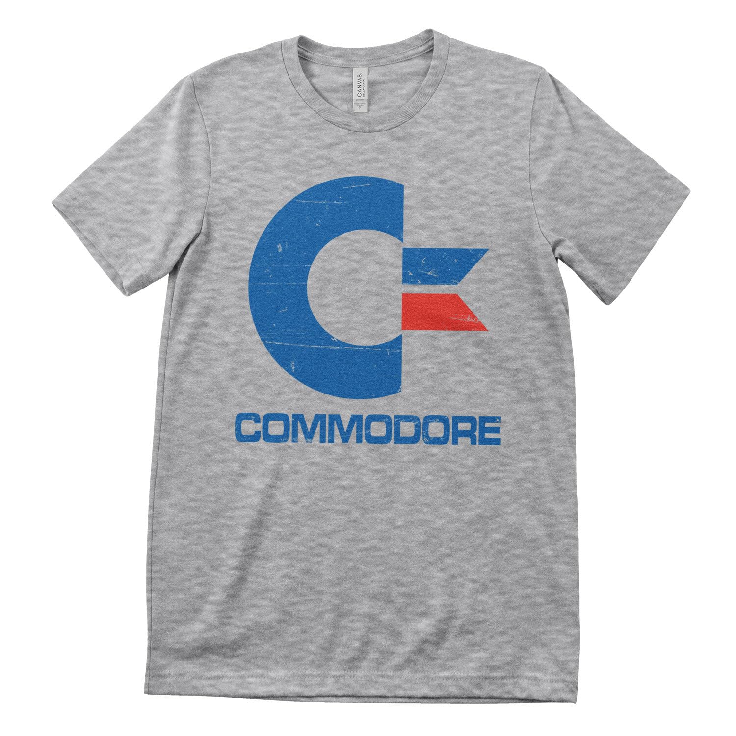 Commodore 64 Officially Licensed Commodore Vintage Logo Mens T-Shirt (Heather Grey), Large