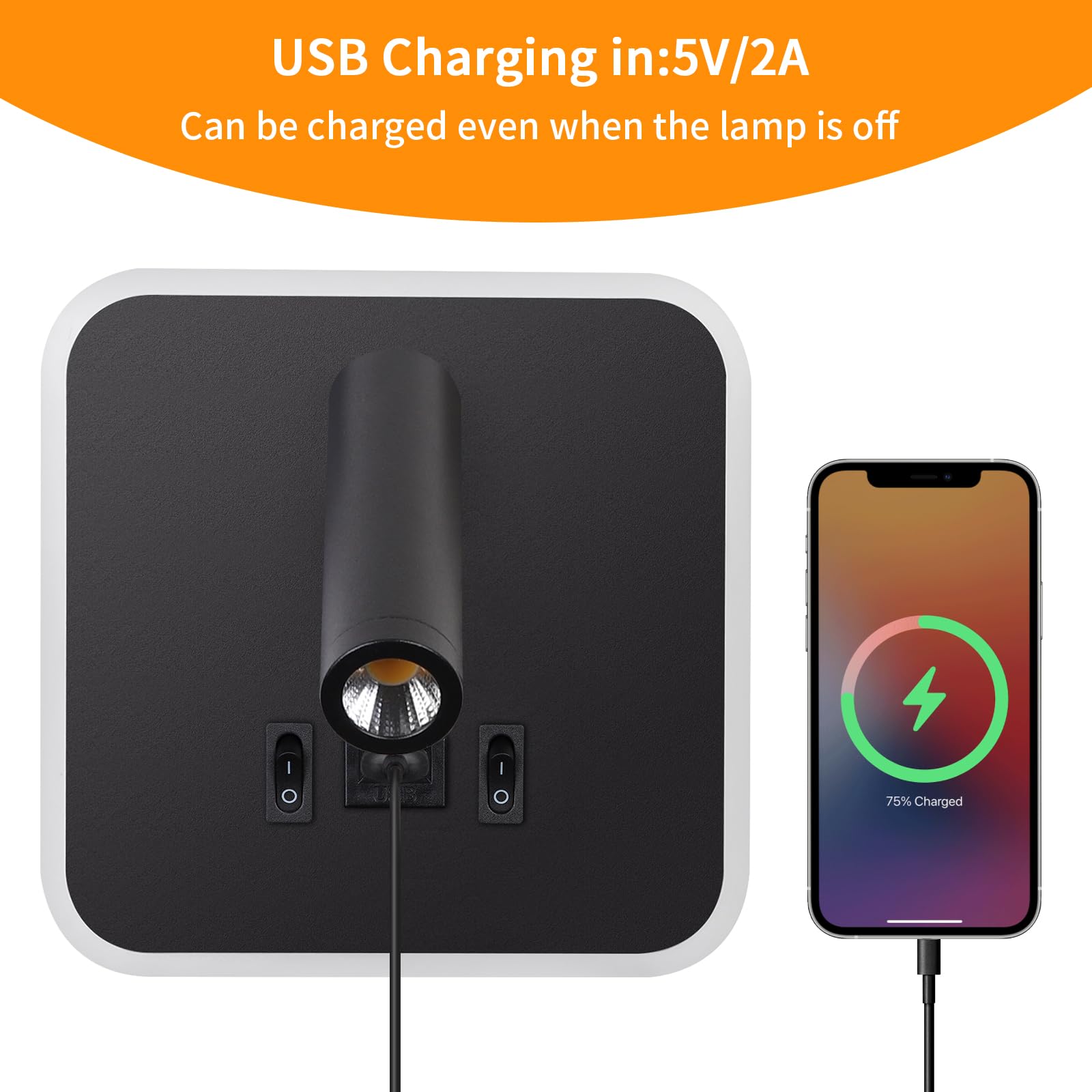 Lampada Da Lettura A Parete LED 2 Pezzi - Touch Dimmerabile, 3 Temperature Colore, Collo D'oca Regolabile, USB