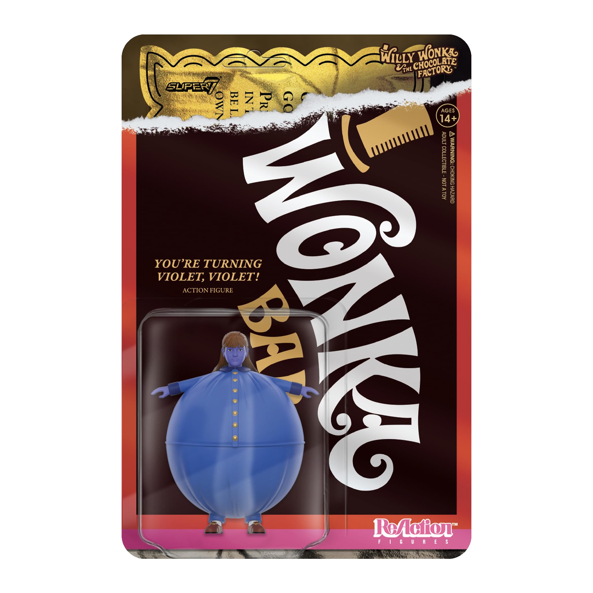 SUPER7 Willy Wonka & The Chocolate Factory Reaction Figures Wave 03 - Violet Beauregarde (Blueberry) Action Figure