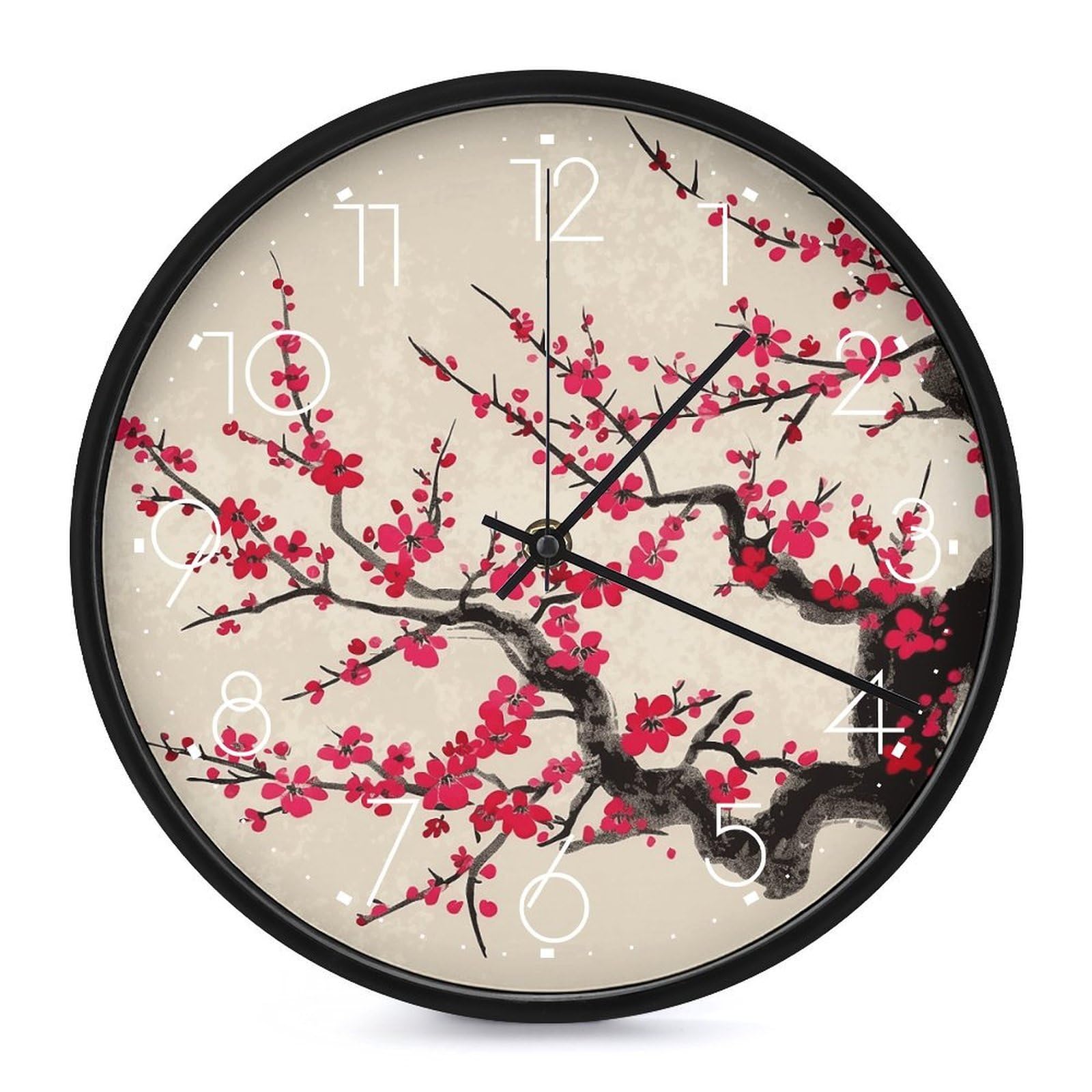 Horloge japonaise pour salon et chambre déco zen fleurs de cerisier