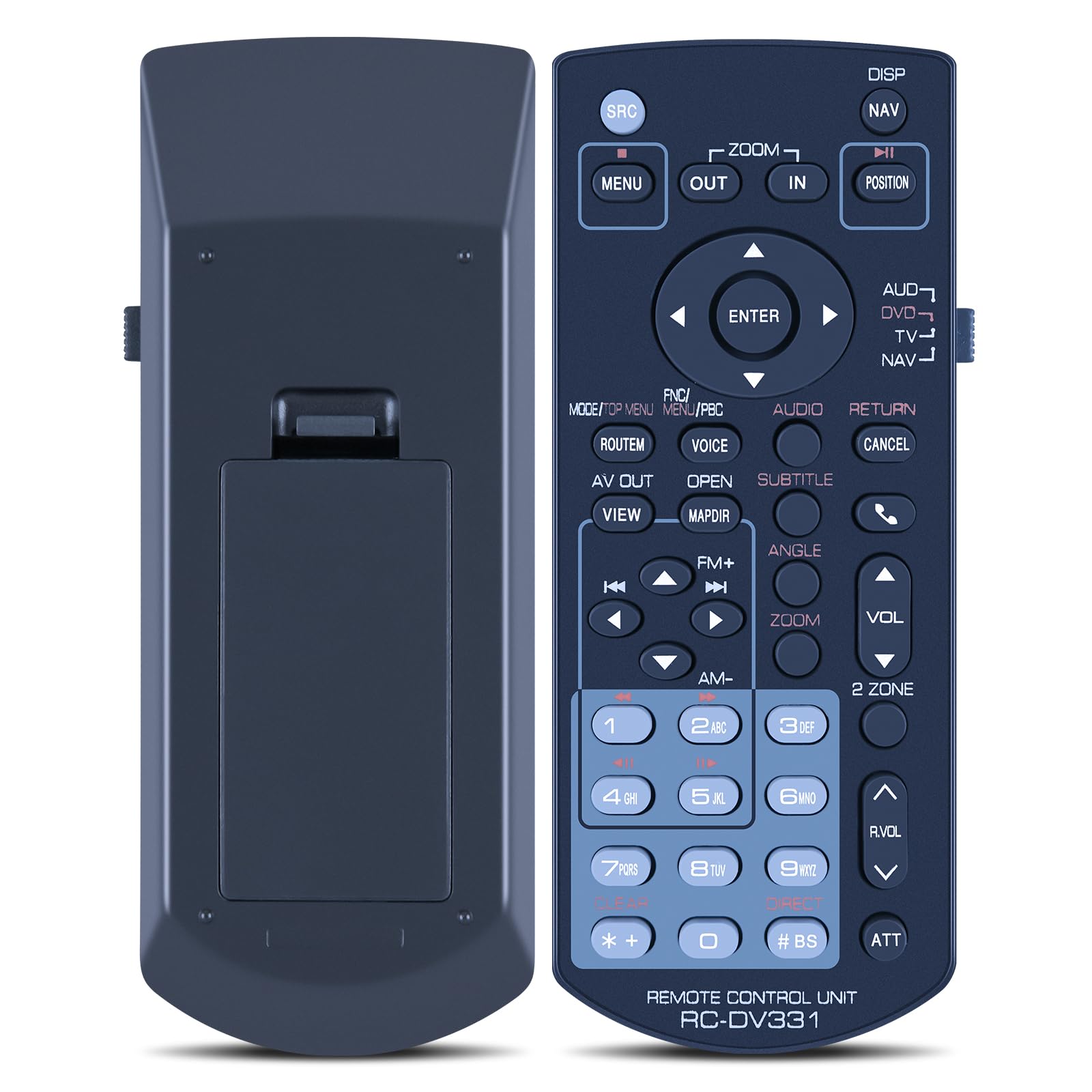 PZL New RC-DV331 KNA-RCDV331 Replacement Remote Control fit for Kenwood Multimedia Monitor DDX5707S KVT-516 DDX616 DDX470 DNX6460BT KVT-696 DDX896
