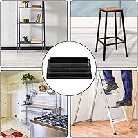 Vista 7 de Paquete de 20 tapas de plástico negras de 1 x 2 pulgadas para patas de silla de tubo rectangular