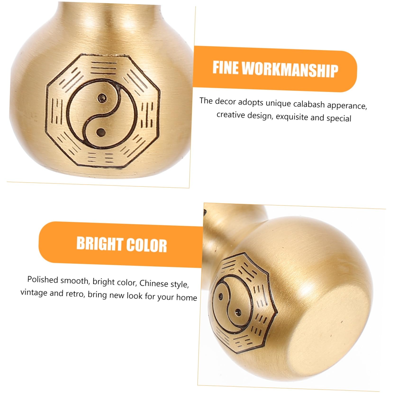 Levemolo Gourd Hanging Calabash Brass Wu Lou Redonda Fengshui Hu Lu Fengshui Wu Hu Lu Amulet Auspicious Calabash Home Adornment Chinese New Year Decorations 2023 Wu Lu Copper Glasses Jesus