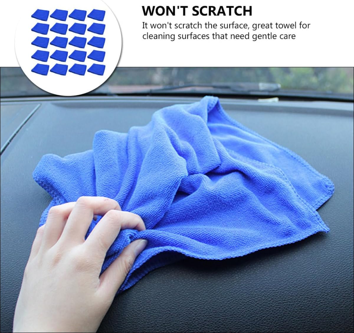 50Pcs Microfiber Car Wash Towels and Drying Cloths, Highly Absorbent Vehicle Care Towels for Detailing and Polishing, Suitable for Auto Exterior Care