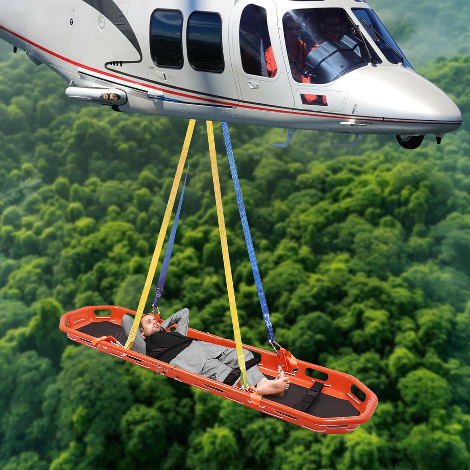 Barella a Cesto di Soccorso di Emergenza con Imbracatura Speciale, Barella a Cesto Portatile Separabile per Ambulanza Pesante, per Soccorso, Portatile E Rimovibile