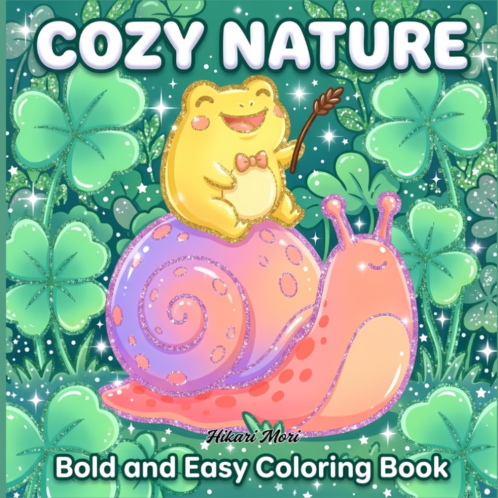Cozy Nature Bold and Easy Coloring Book: Easy Coloring Pages for Stress Relief and Relaxation