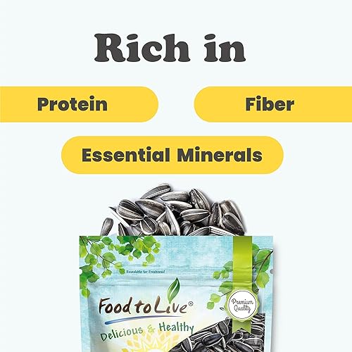 Miniatura 5 de Semillas de girasol crudas en cáscara, 10 onzas  Aperitivo fresco, crujiente y de nuez para llevar, sin conservantes, gran fuente de proteínas,
