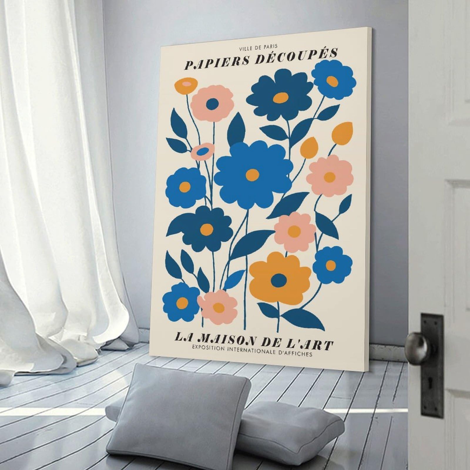 Junmoney Room Decor Wall Art Floral Art Deco, 24x36inch(60x90cm), for Hallway, Bedroom Or Modern Interiors, Gift Idea for Housewarming And Birthdays