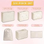 6 Pcs Packing Cubes, Waterproof Compression Packing Cubes, Quality Suitcase Organizer Bags, Travel Organizer Cube for Business Trip, Traveling Essentials Accessories for Women Men