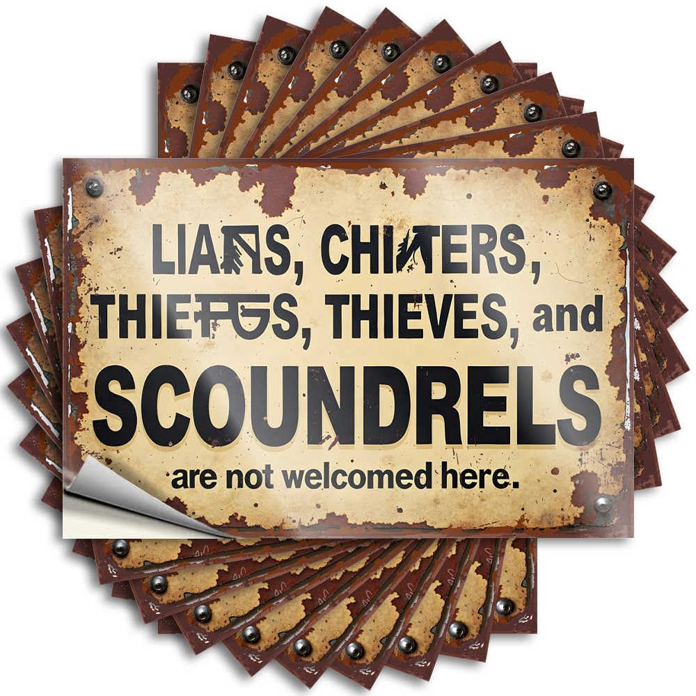 Bar Decor for Home Tattoos Cover | Welcome Sign: No Liars, Cheaters, Thieves, Or Scoundrels Allowed Sweet Dry Sticker Pack(6X9CM)