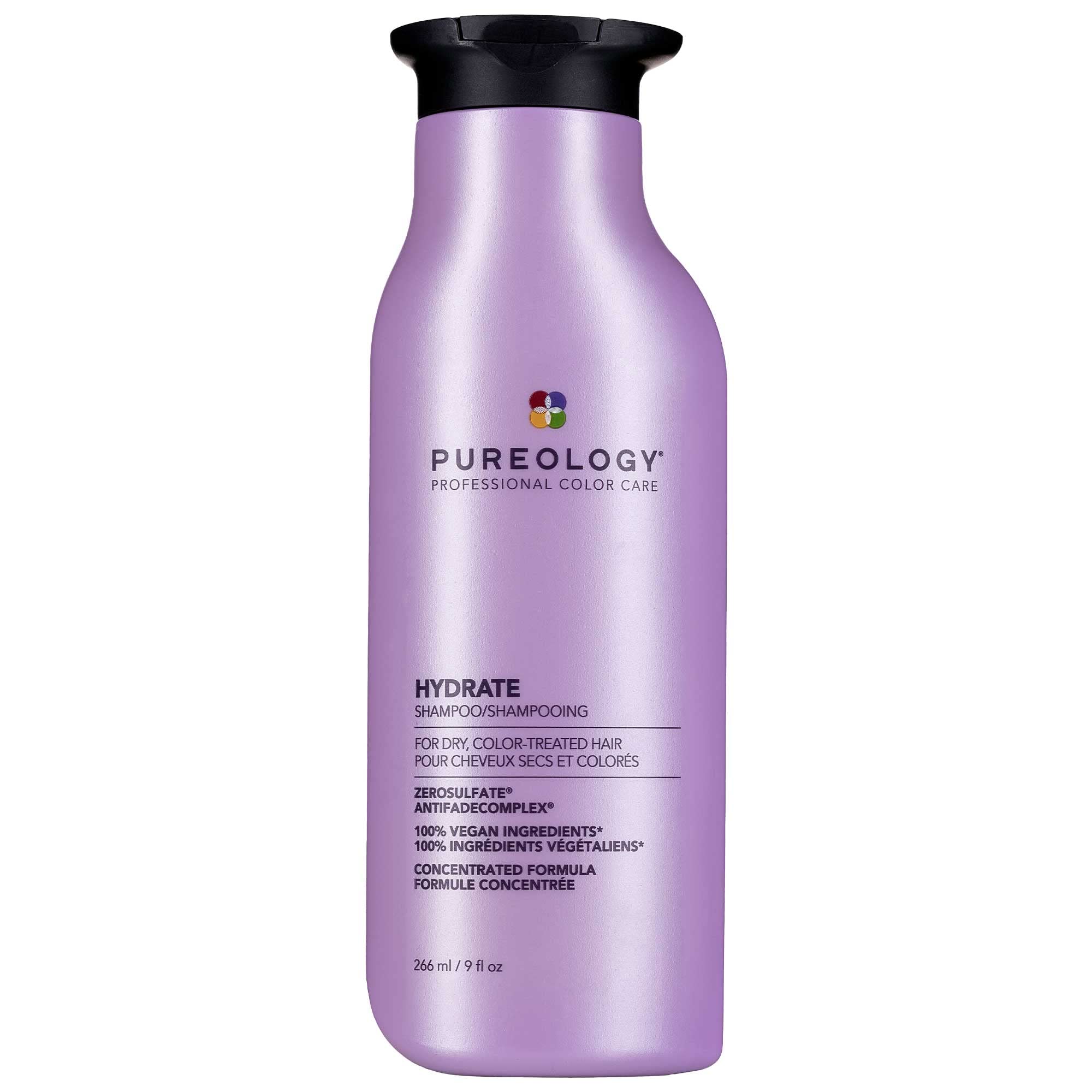 Pureology Hydrate Shampoo - For Dry or Color Treated Hair, Moisturizing Shampoo For Hydration & Softness, With Rose Extract & Green Tea, Vegan & Sulfate-Free