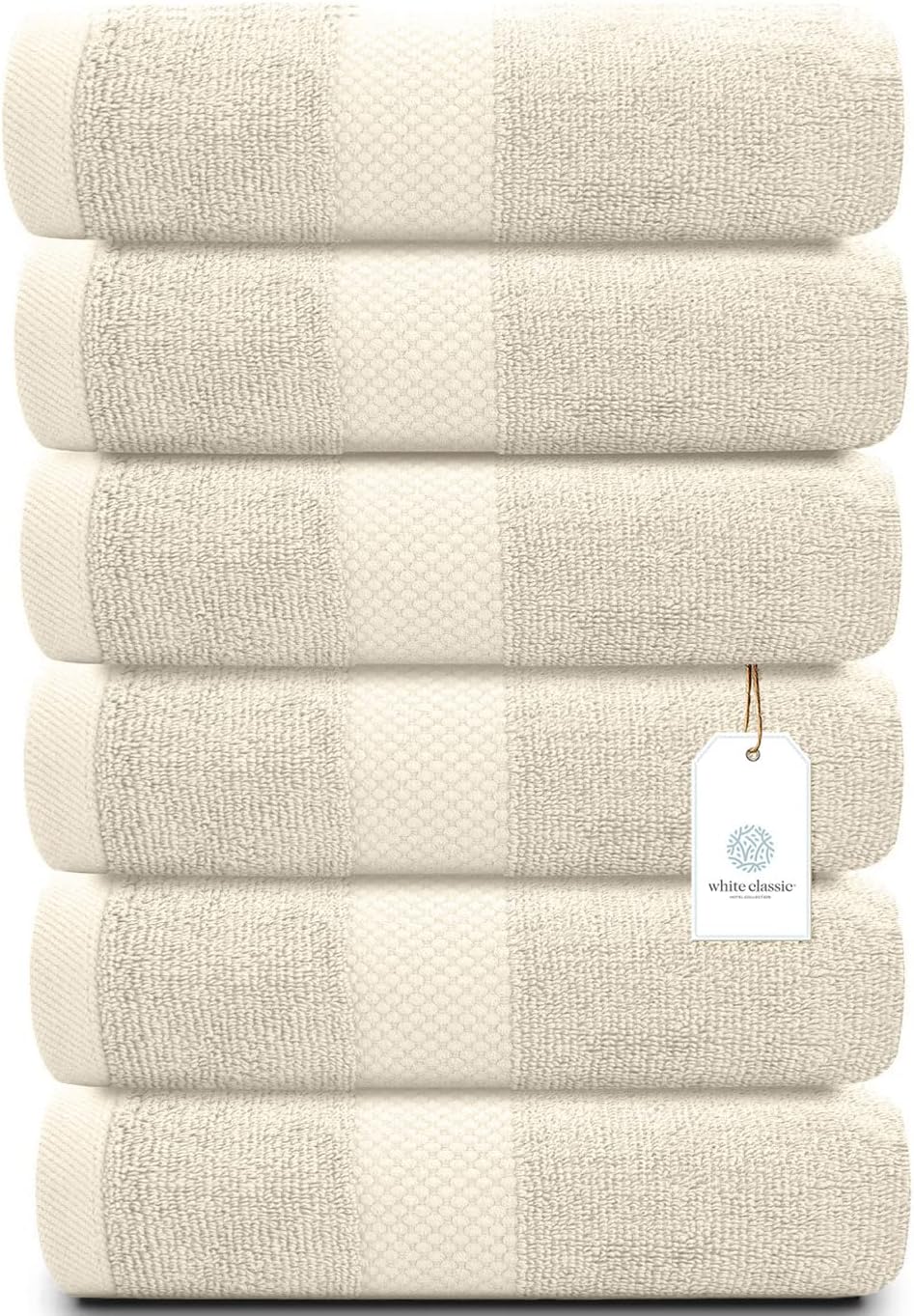 White Classic Luxury Hand Towels for BathroomHotelSpaKitchenSet